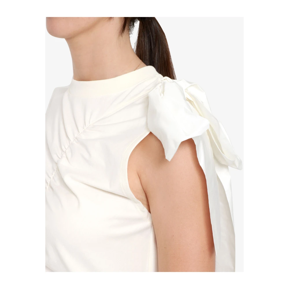 Msgm Witte Mouwloze Crewneck T-shirt White Dames