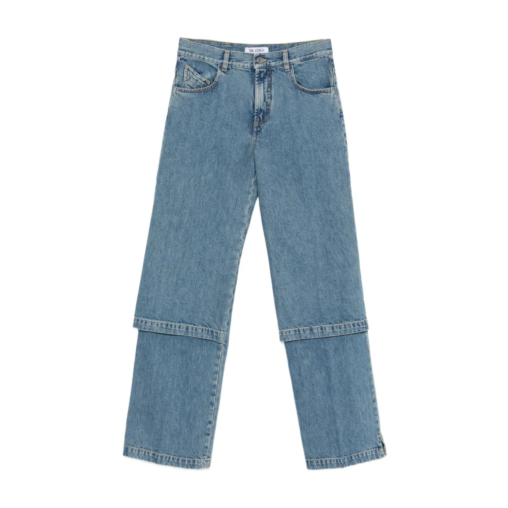 The Attico Women's Blue Double-Construction Jeans - Wide Jeans - W26 - Jeans