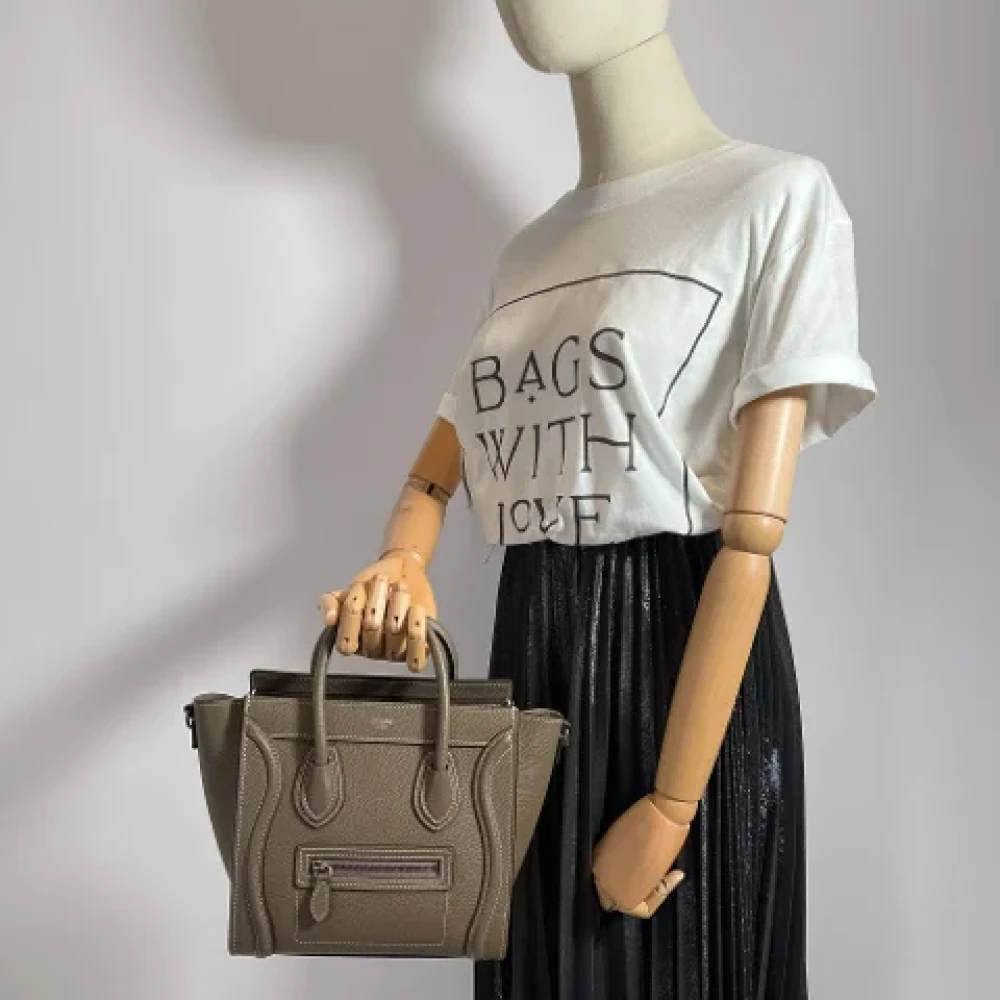 Celine Vintage Pre-owned Leather handbags Gray Dames