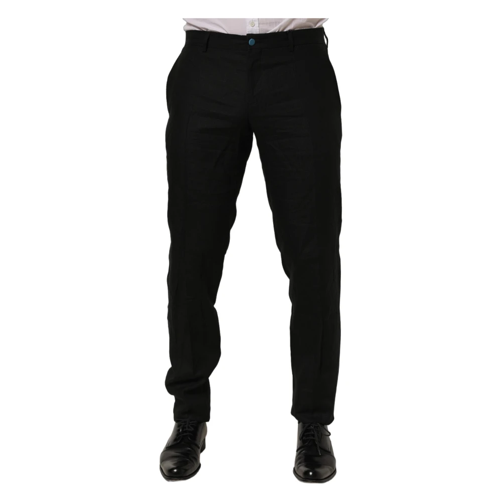 Dolce & Gabbana Men's Black Skinny Leg Dress Trousers - Slim-Fit Trousers - M - Trousers