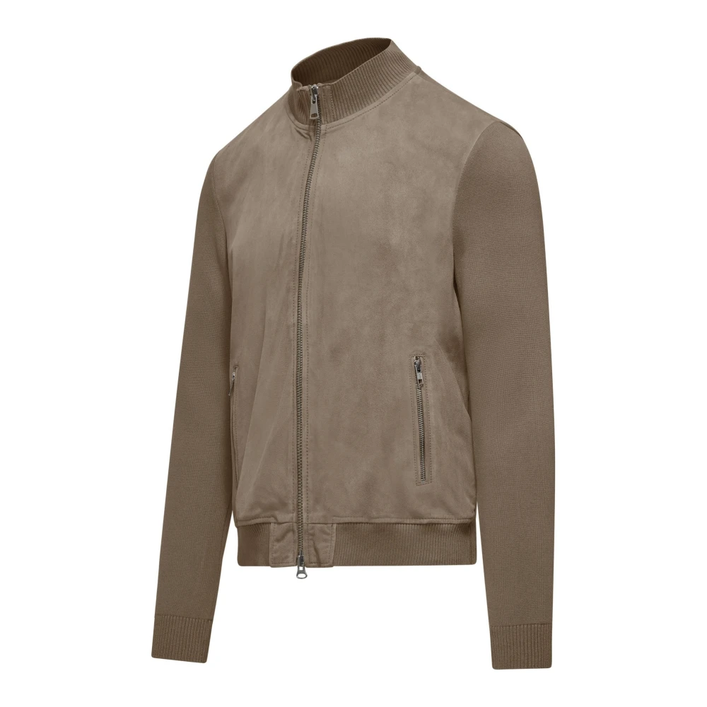 BomBoogie Leren en gebreid jack Beige Heren