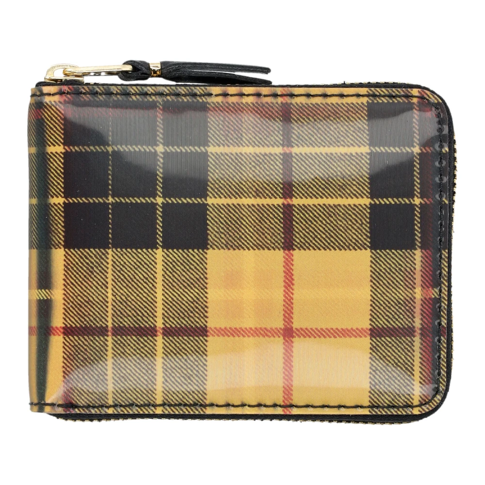 Comme des Garçons Lenticulaire ritssluiting portemonnee met tartan textuur Multicolor Unisex