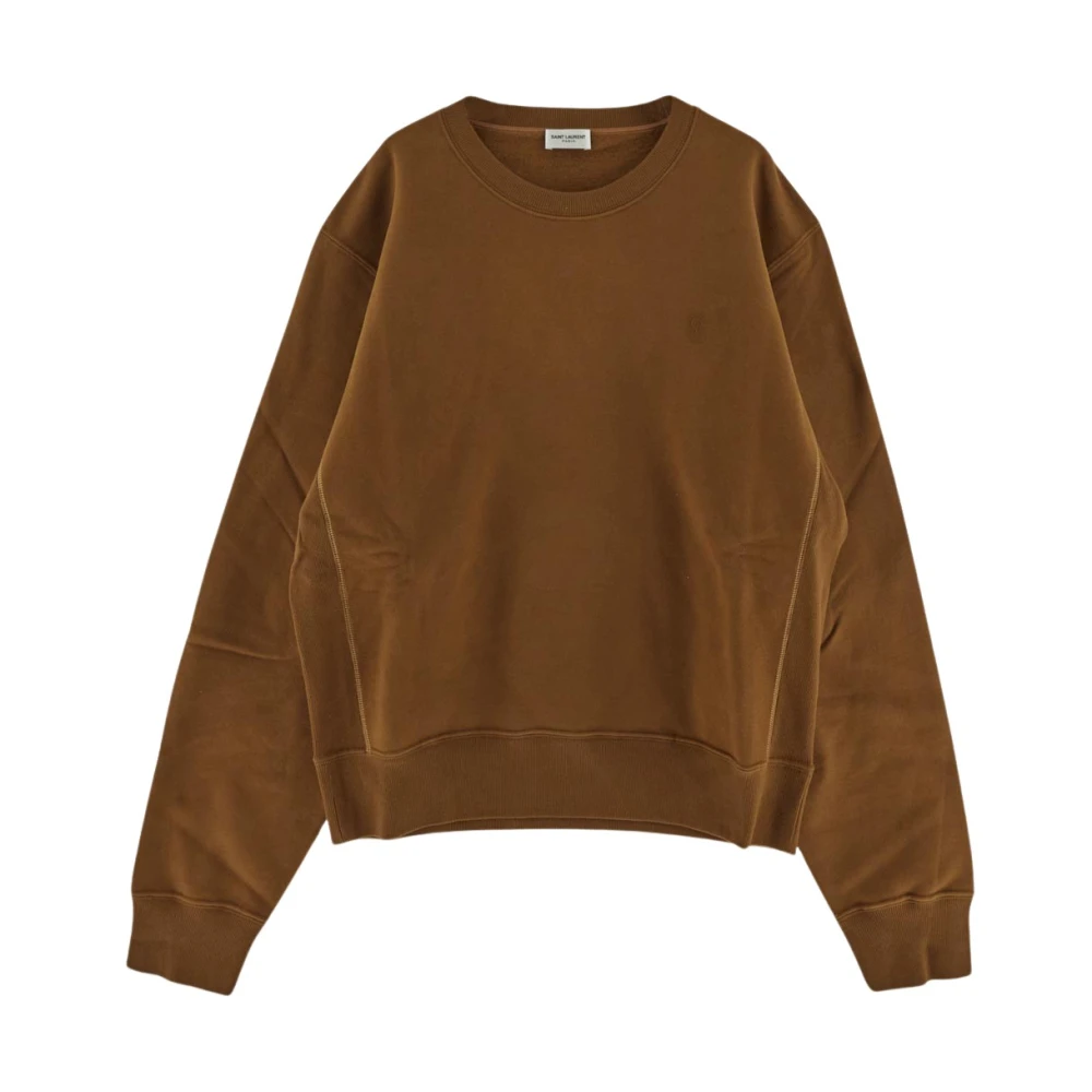 Saint Laurent Katoenen Logo Sweatshirt Orange Heren