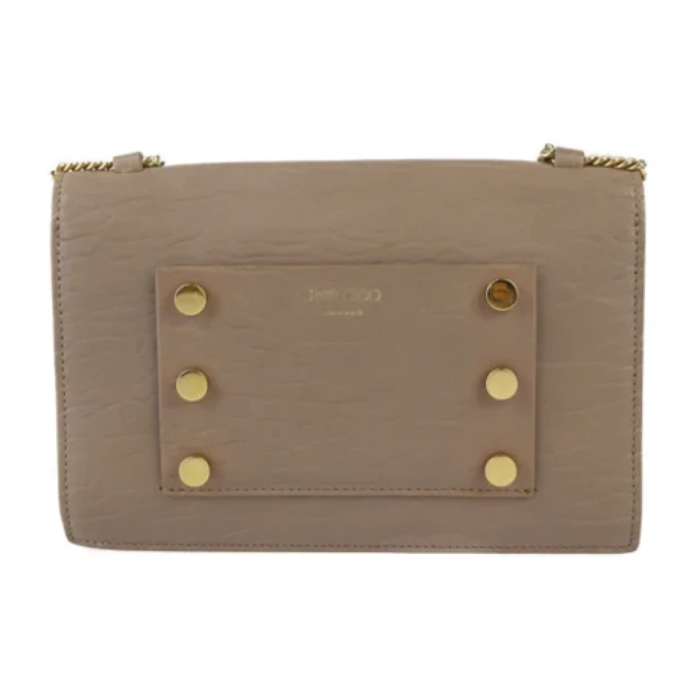 Jimmy Choo Pre-owned Leather clutches Beige Dames