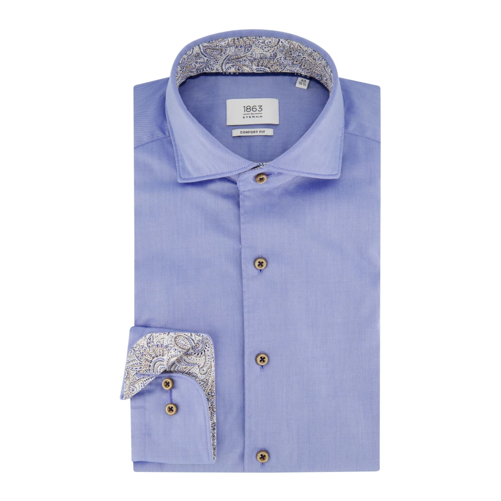 Eterna Blauw Business Overhemd Comfort Fit Blue Heren