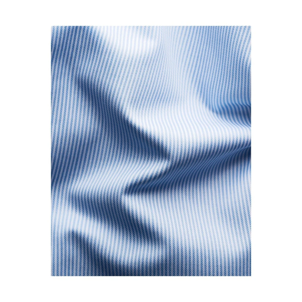 Eton Fijn Gestreept Signature Twill Zakelijk Overhemd Blue Heren