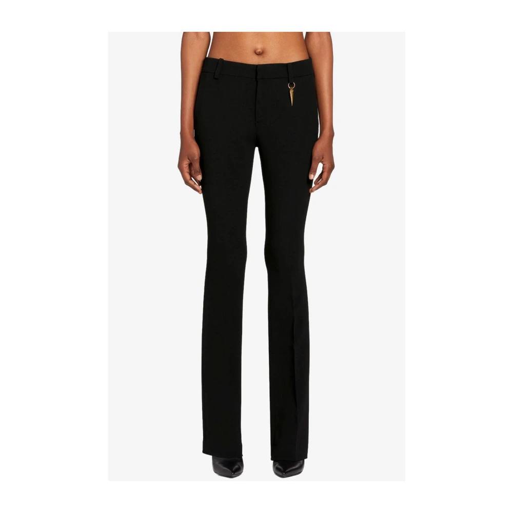 Roberto Cavalli Tiger Tooth Tailored Flared Pants Black Dames