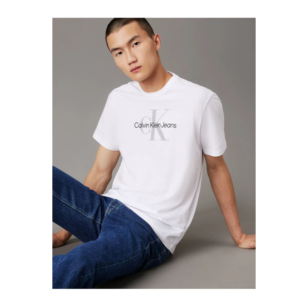 Calvin Klein Wit Katoen Logo T-Shirt White Heren