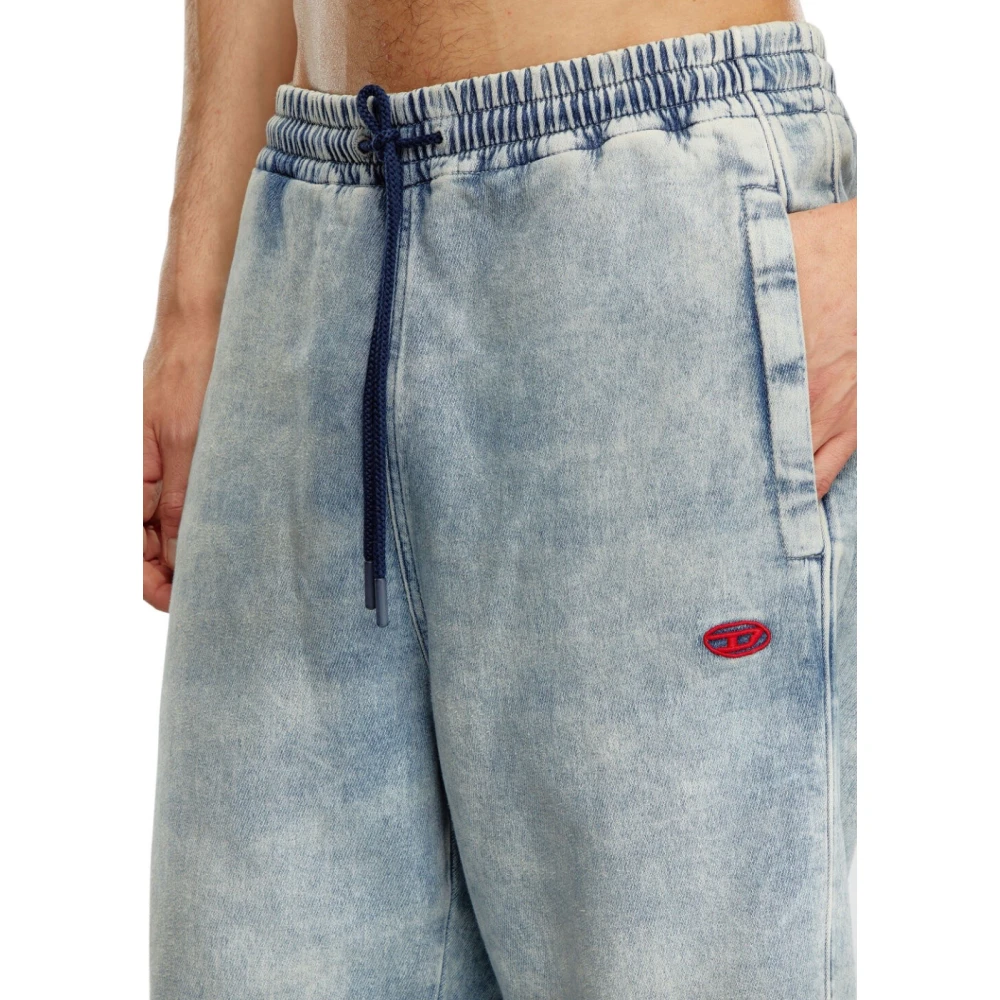 Diesel Track Denim Joggers met Genderless Attitude Blue Heren