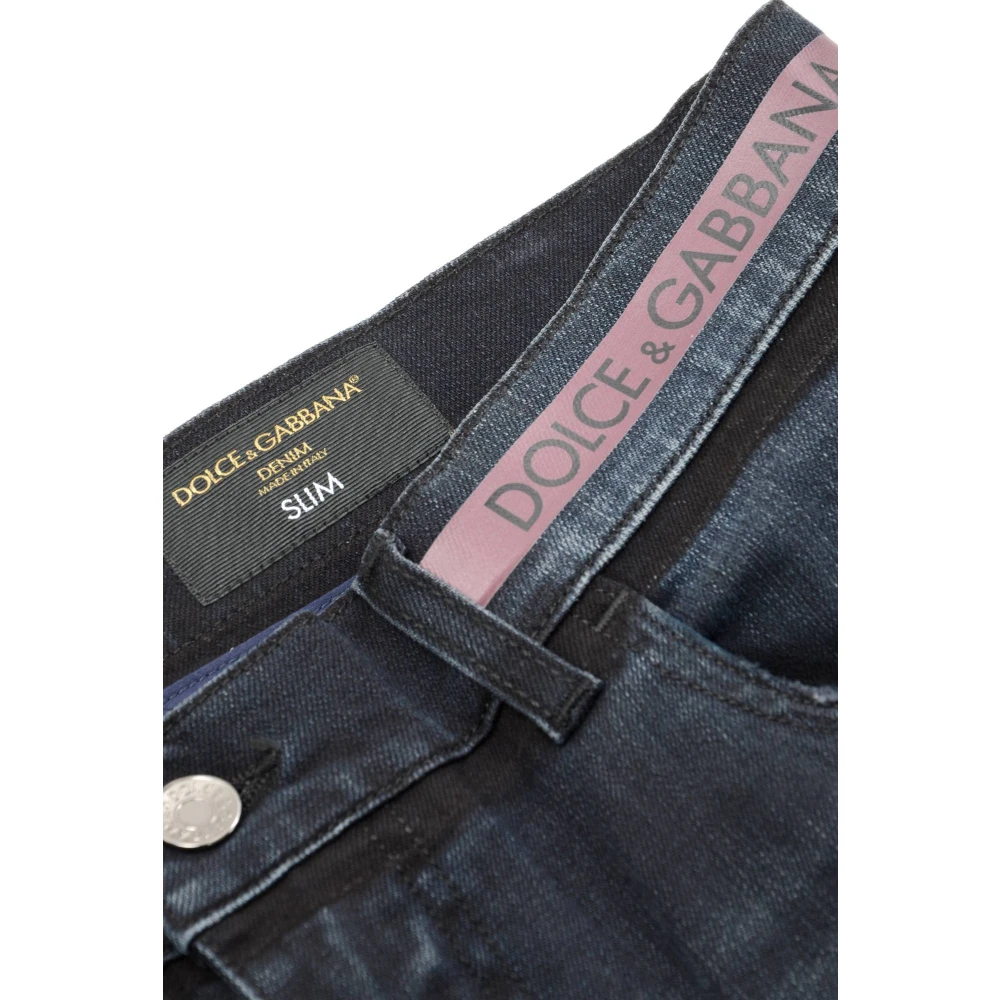 Dolce & Gabbana Heren Slimme Gebroken Jeans Blue Heren