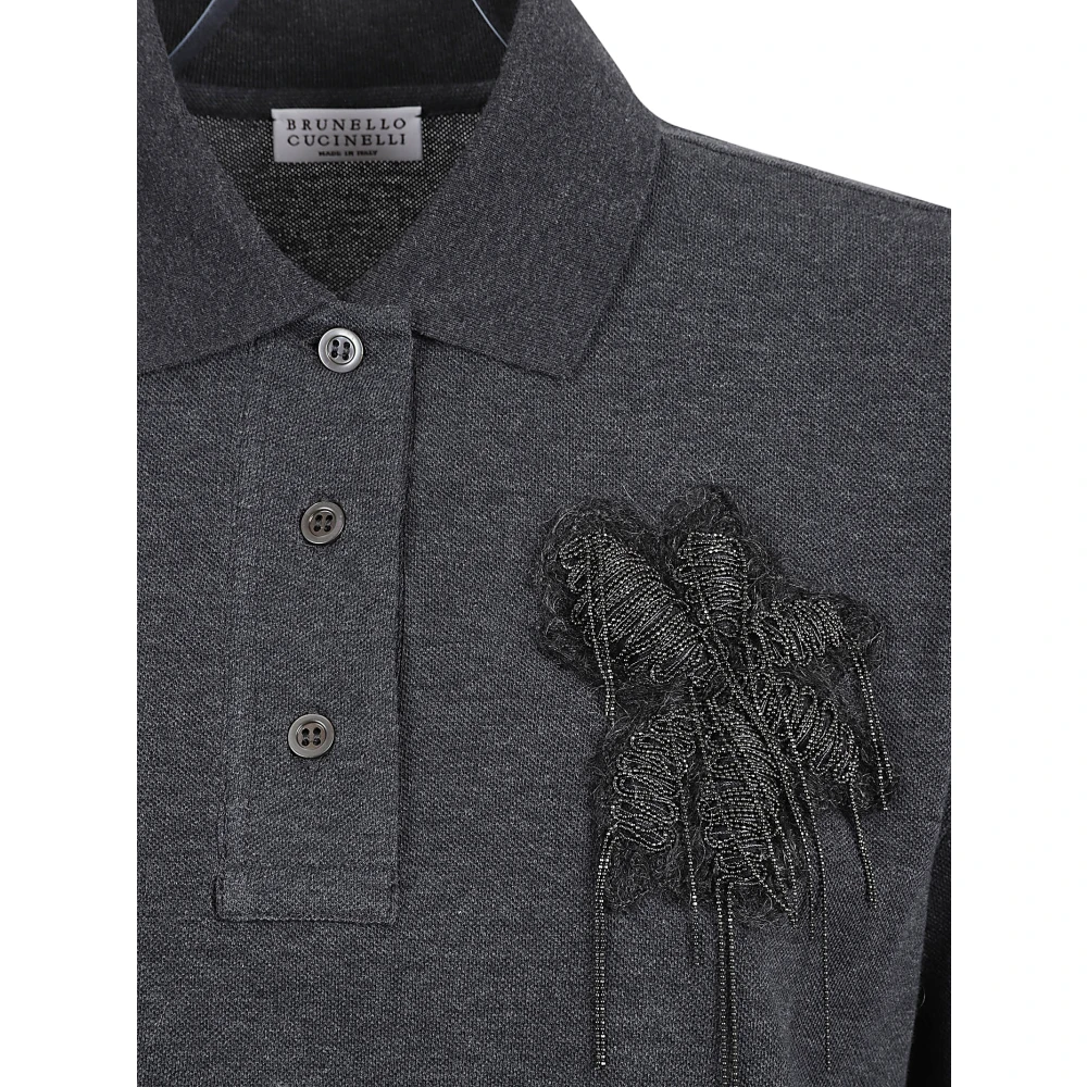 BRUNELLO CUCINELLI Antraciet Polo T-shirt Collectie Gray Dames