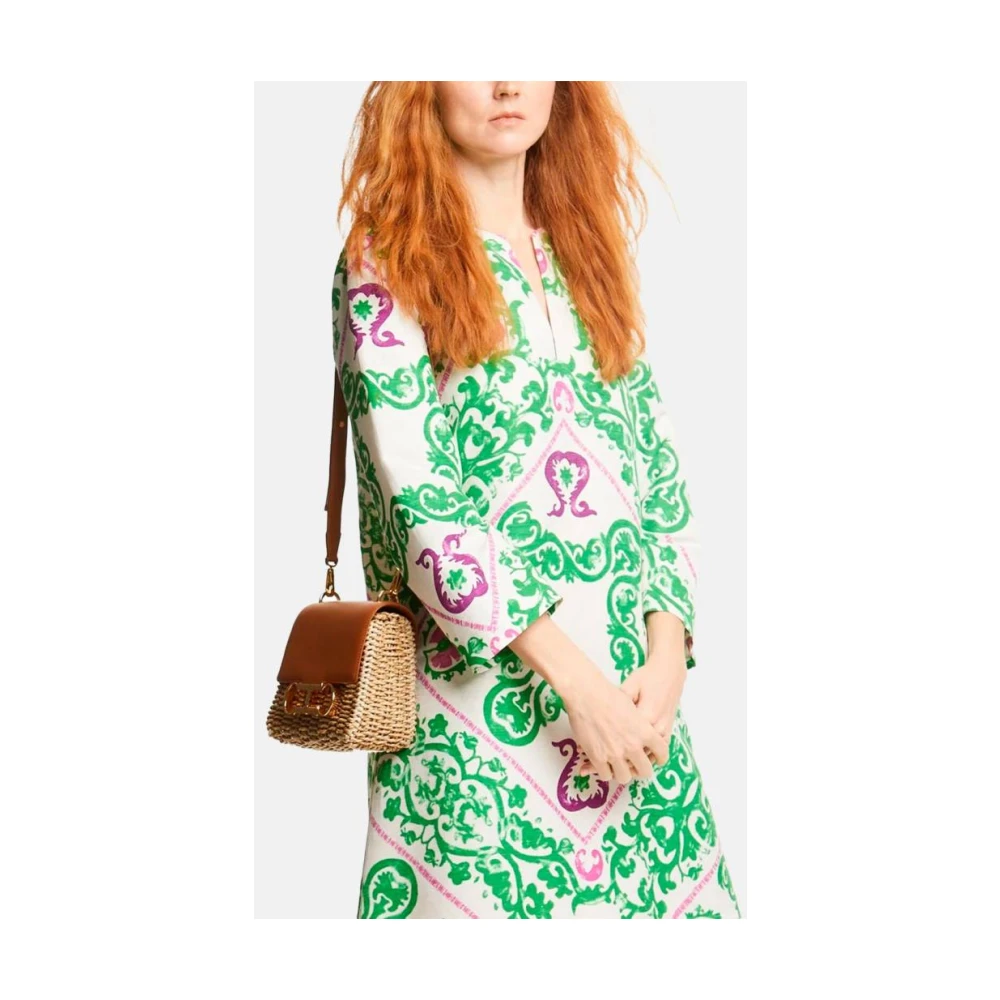 Carolina Herrera Bloementuin Print Zijden Jurk Multicolor Dames