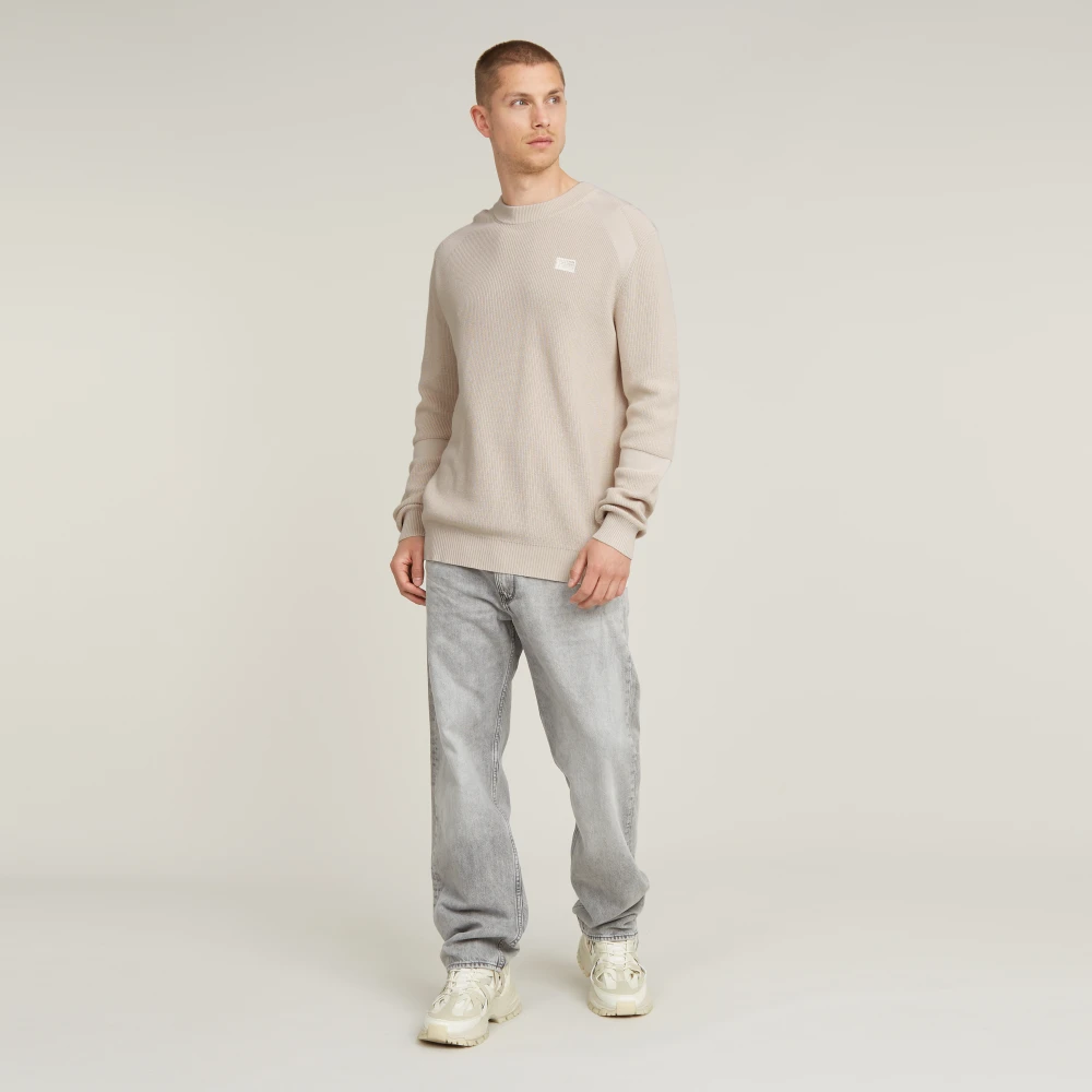G-Star Gebreide Trui met Patroon Beige Heren