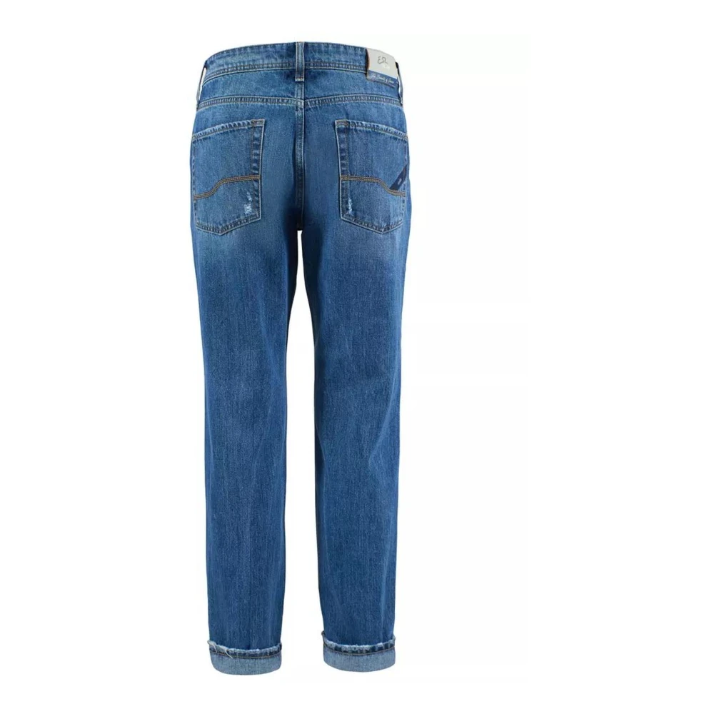 YES ZEE Versleten Ripped Denim Boyfriend Jeans Blue Heren