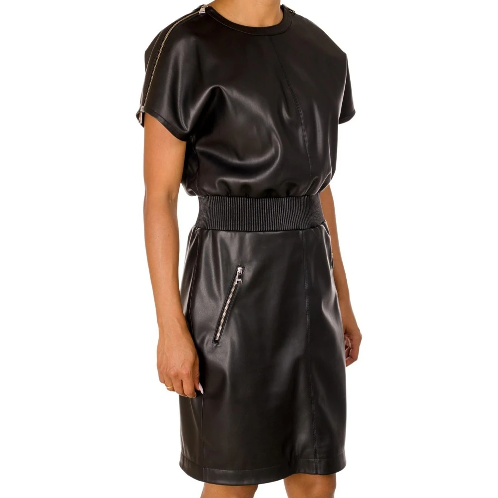 Karl Lagerfeld Chic Faux Leather Dress Brown Dames