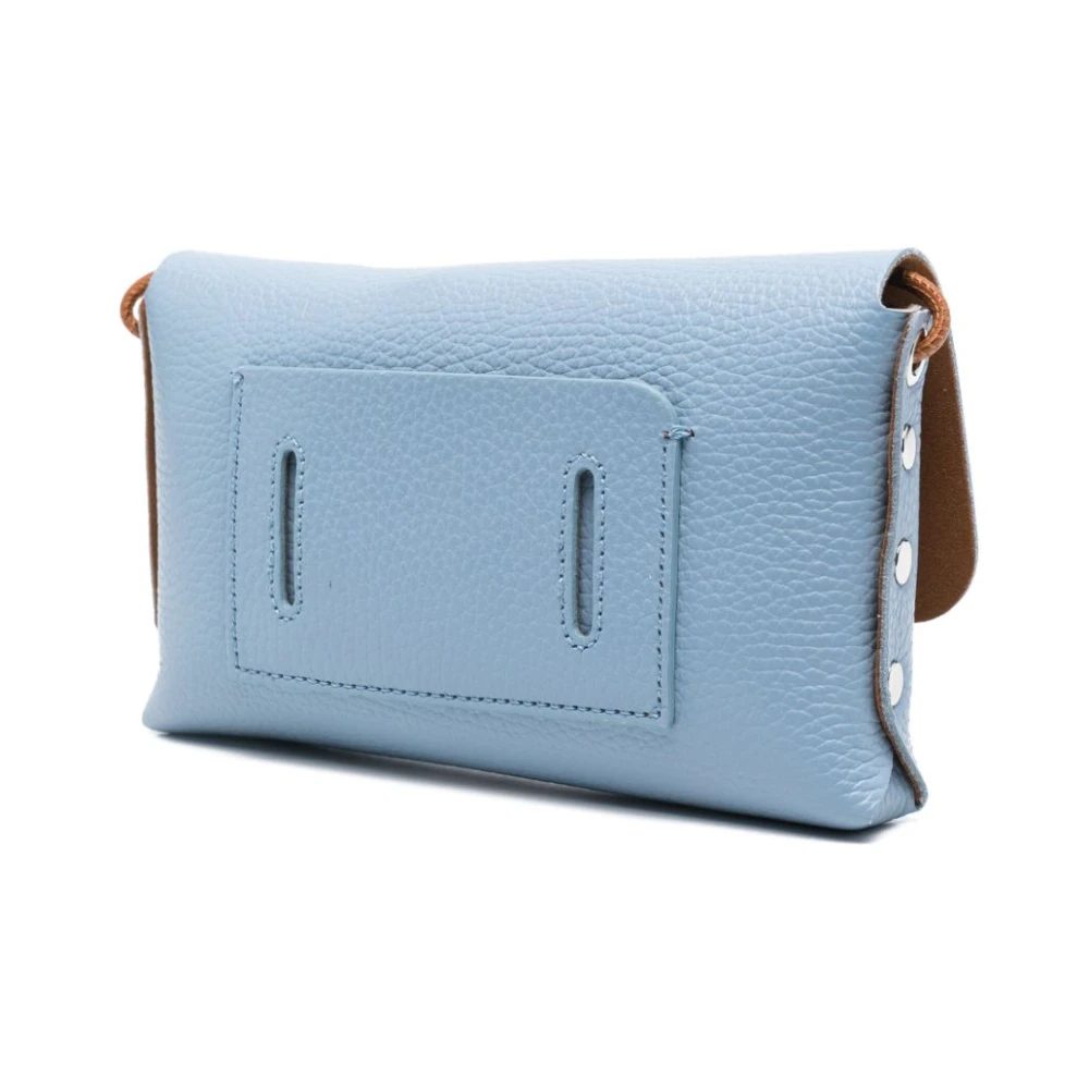 Zanellato Lichtblauwe Leren Clutch Tas Blue Dames