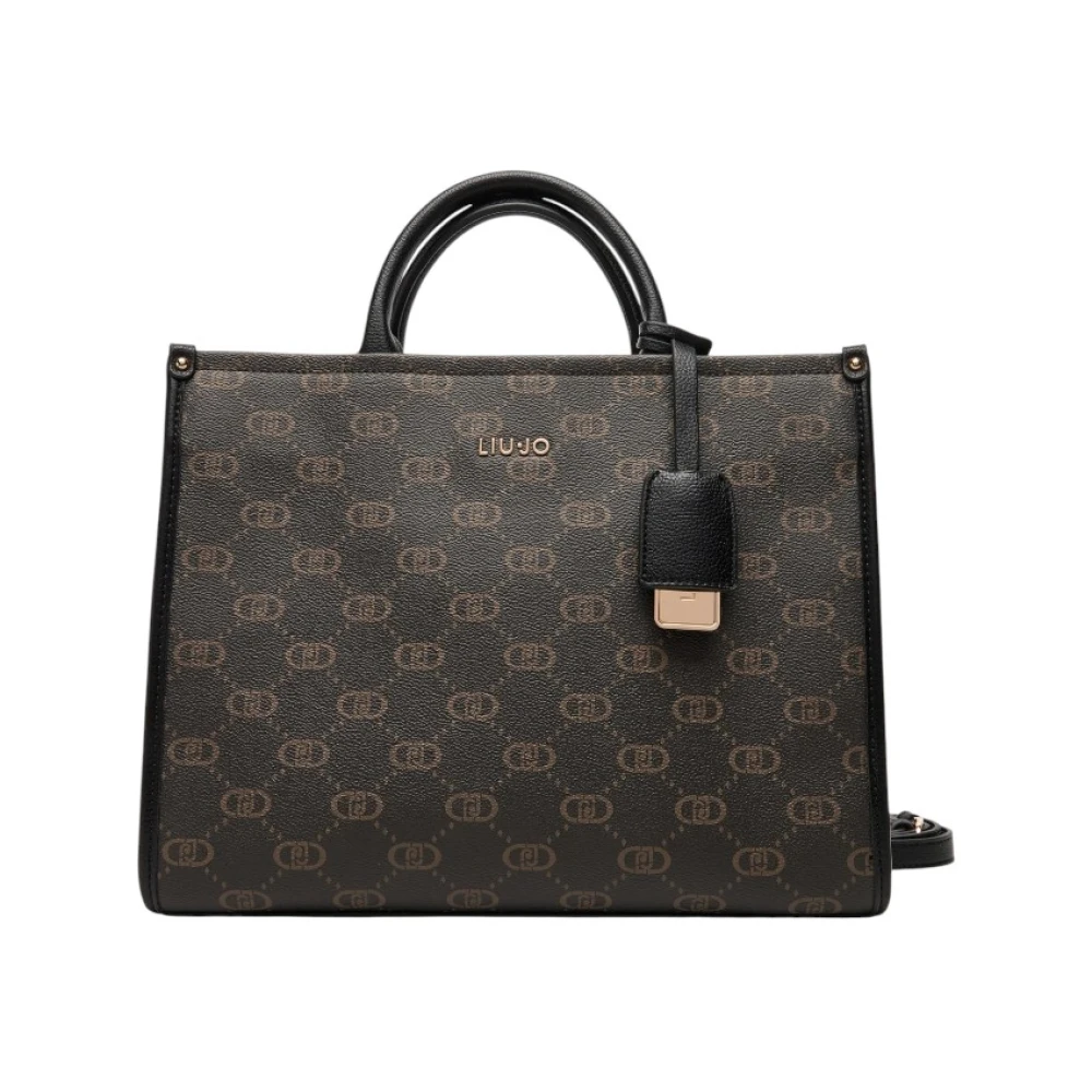 Liu Jo Donna Nero Borsa Media Shopping Con Chiusura A Zip