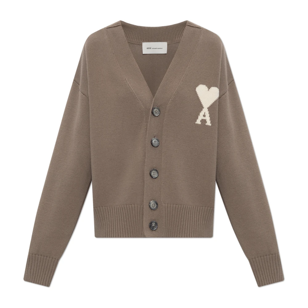 Ami Paris Brun De Coeur Cardigan