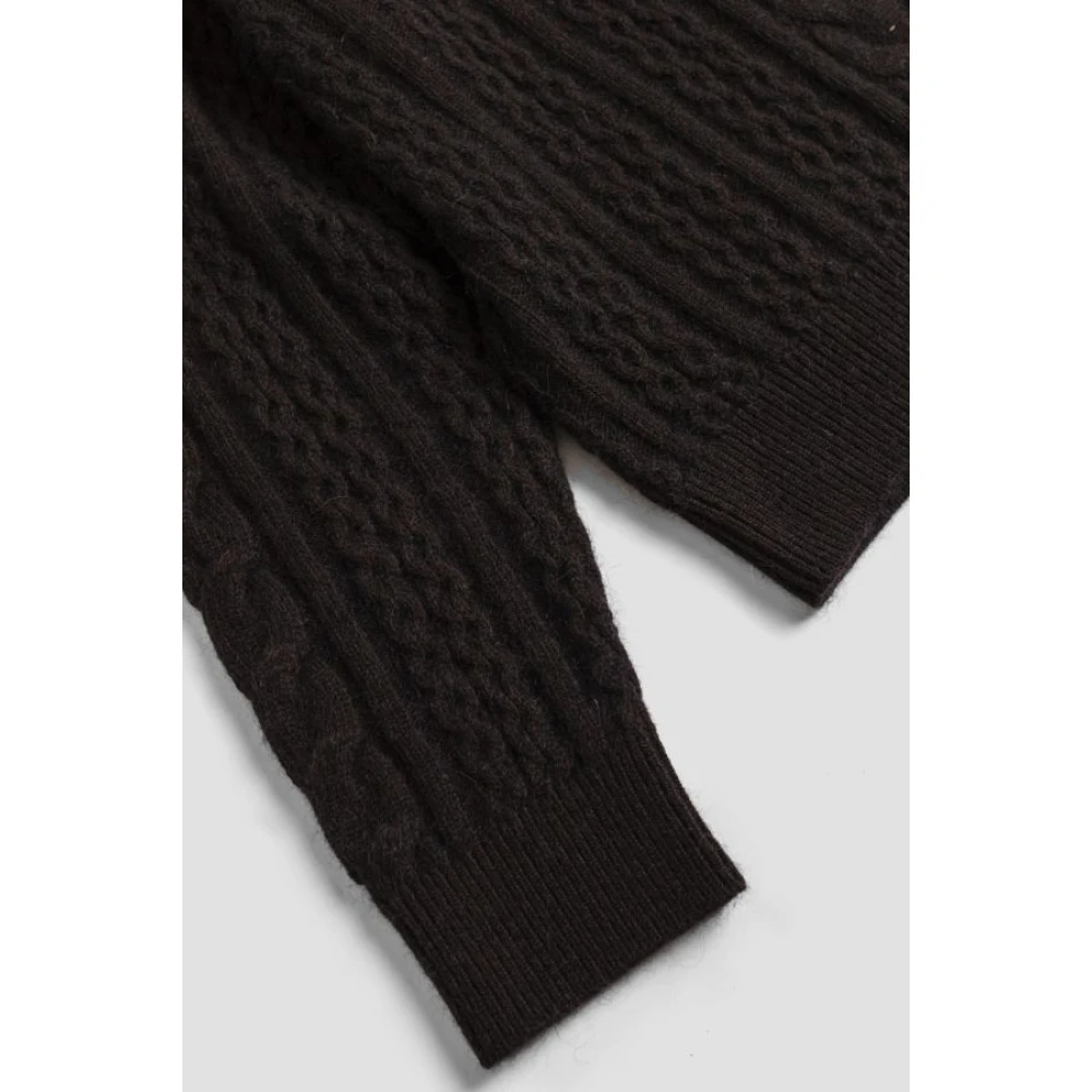 Studio Nicholson Cableknit Crewneck Jumper Espresso Brown Heren
