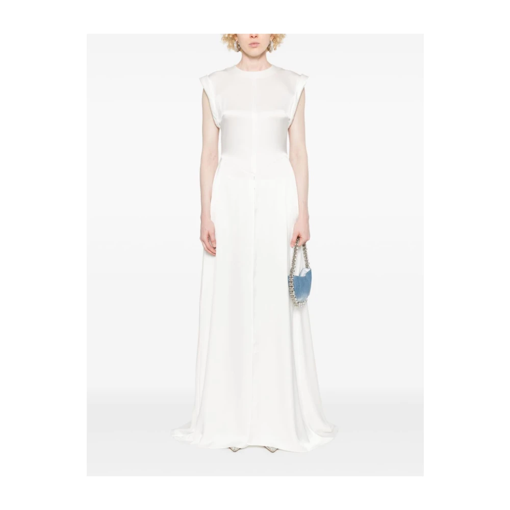 David Koma Satijnen Blouse Wit Shirt White Dames