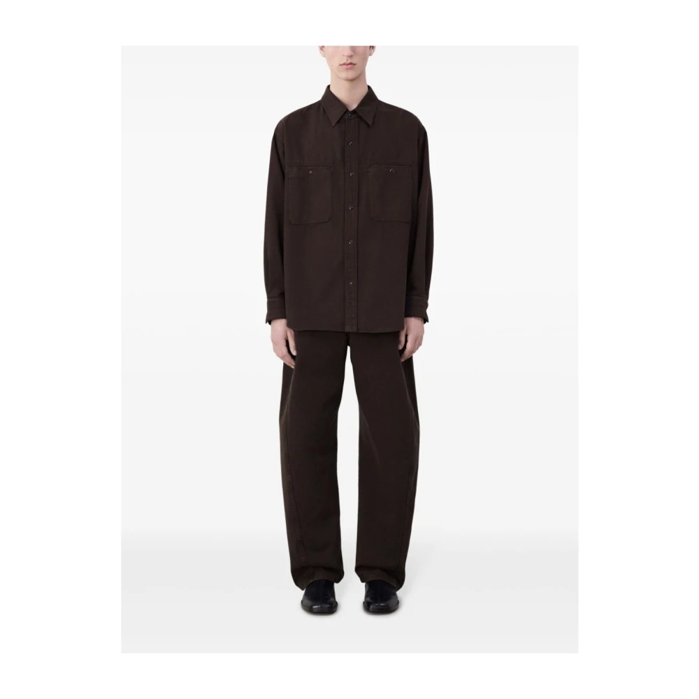 Lemaire Bruine Denim Shirt met Snaps Brown Heren