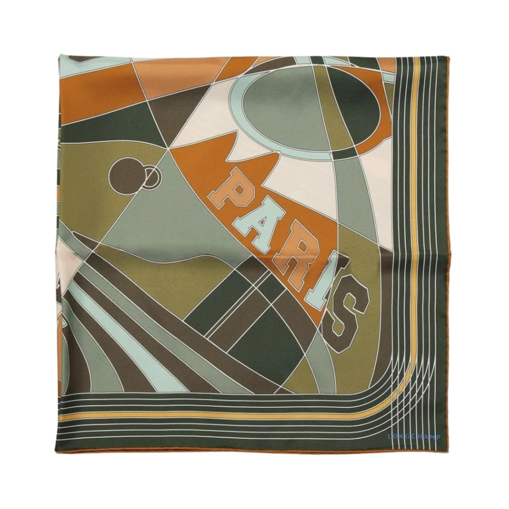 Longchamp Vrouw Multicolor Geprinte Zijden Sjaal