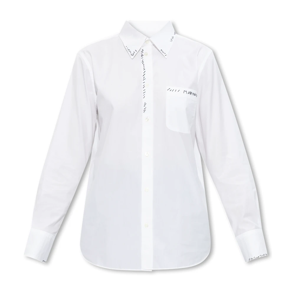 Marni Shirt met logo White Dames