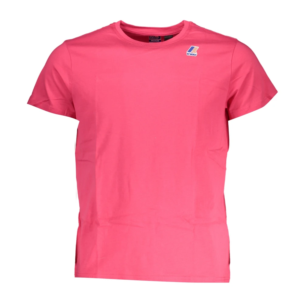 K-way Korte Mouw Logo Print T-Shirt Roze Pink Heren