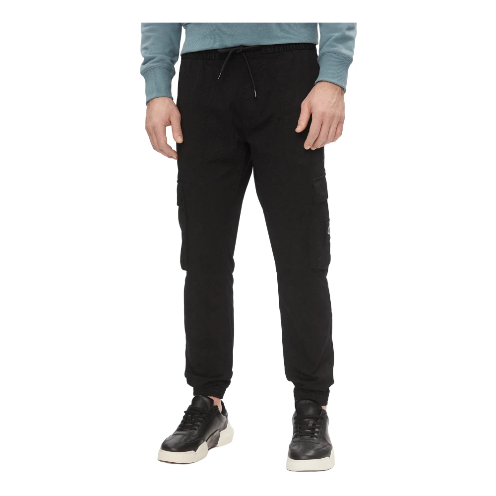 Calvin Klein Jeans Cargo Broek met Lage Taille Black Heren