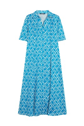turquoise-cotton-satin-shirt-dress