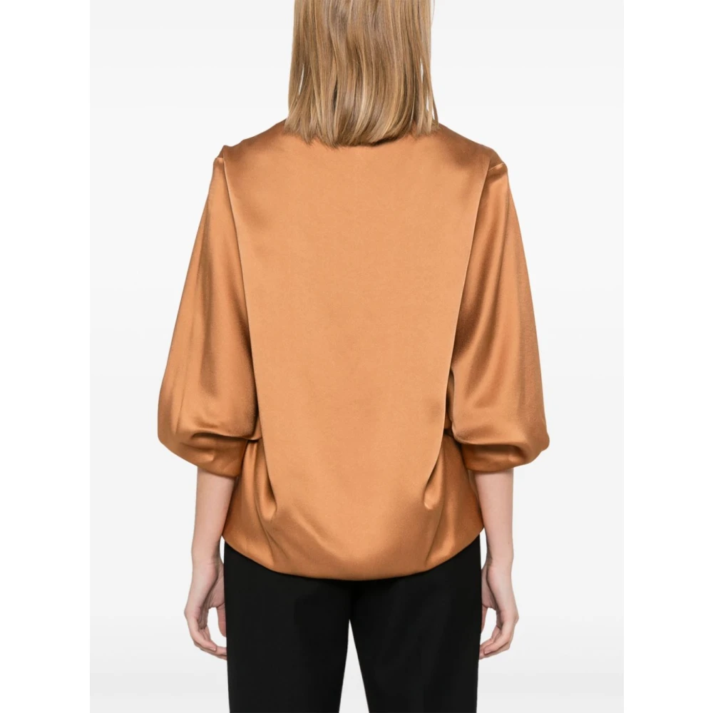 Dries Van Noten Viscose Clari Top Shirt Orange Dames
