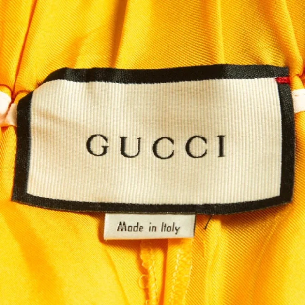 Gucci Vintage Pre-owned Silk bottoms Yellow Dames