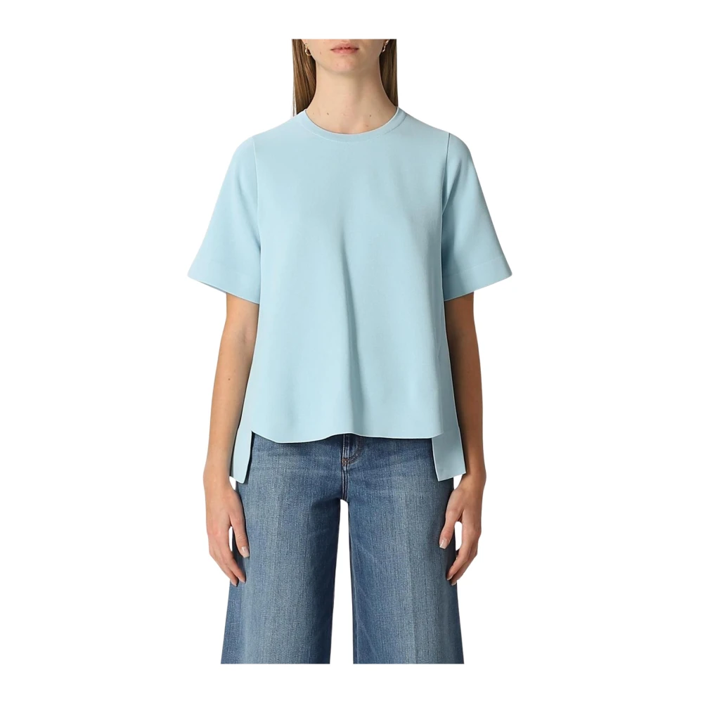 Stella Mccartney Women's Blue T-Shirts,, Asymmetrical Hem Jumper 2XS