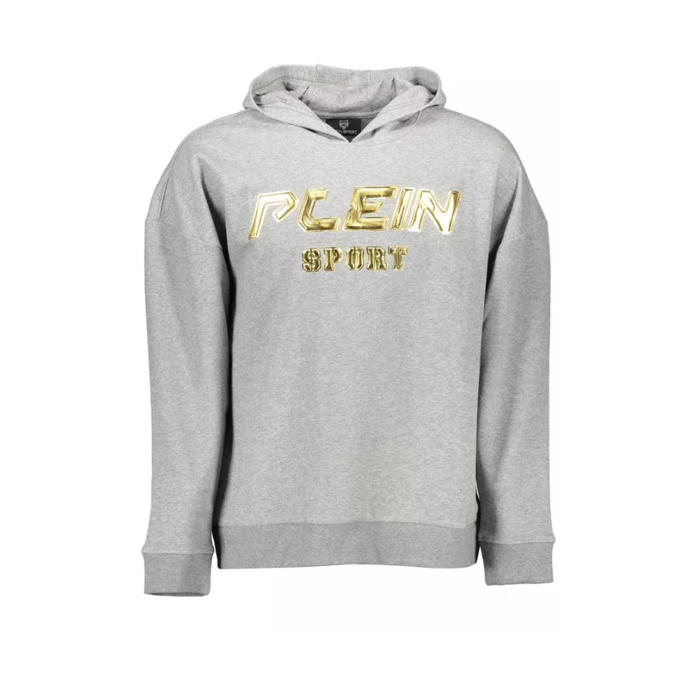 Plein Sport Men's Gray Hooded Sweatshirt With Contrasting Details