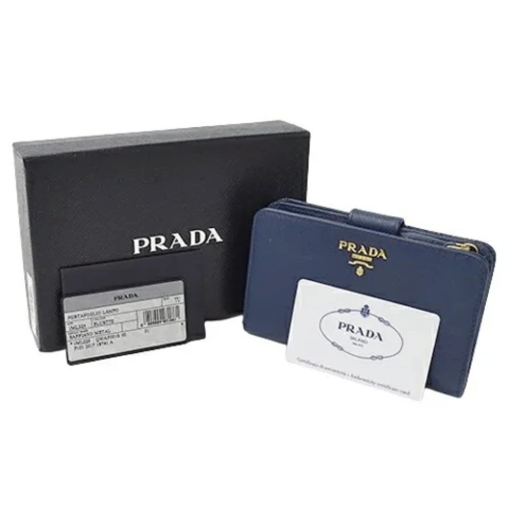 Prada Vintage Pre-owned Leather wallets Blue Unisex