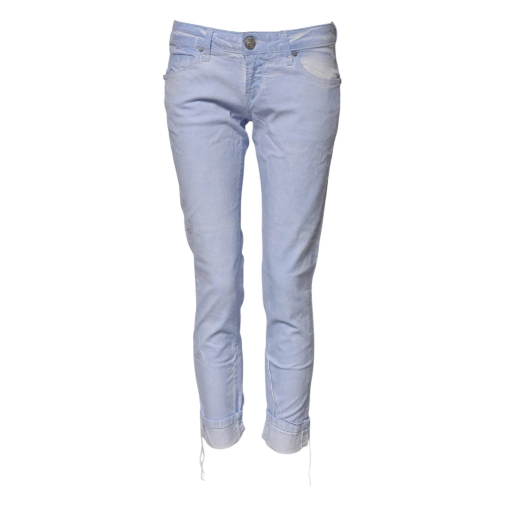 Acht Blå Lågmidjade Skinny Jeans I Denim