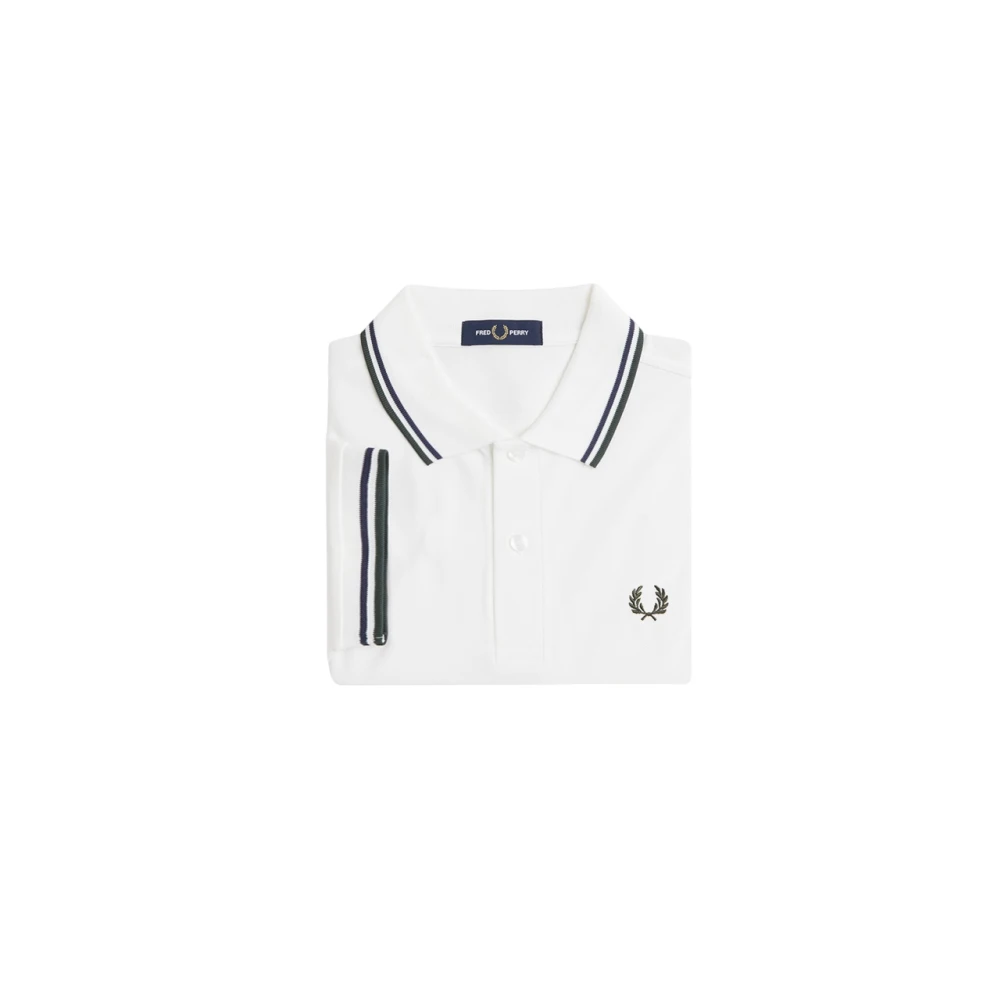 Fred Perry Polo met dubbele streep White Heren