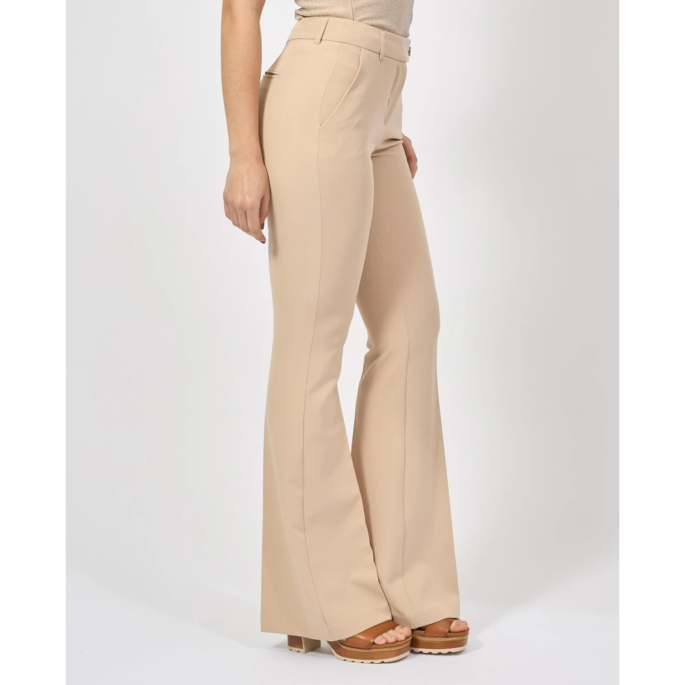 Fracomina Bruine Bootcut Broek met Franse Zakken Brown Dames