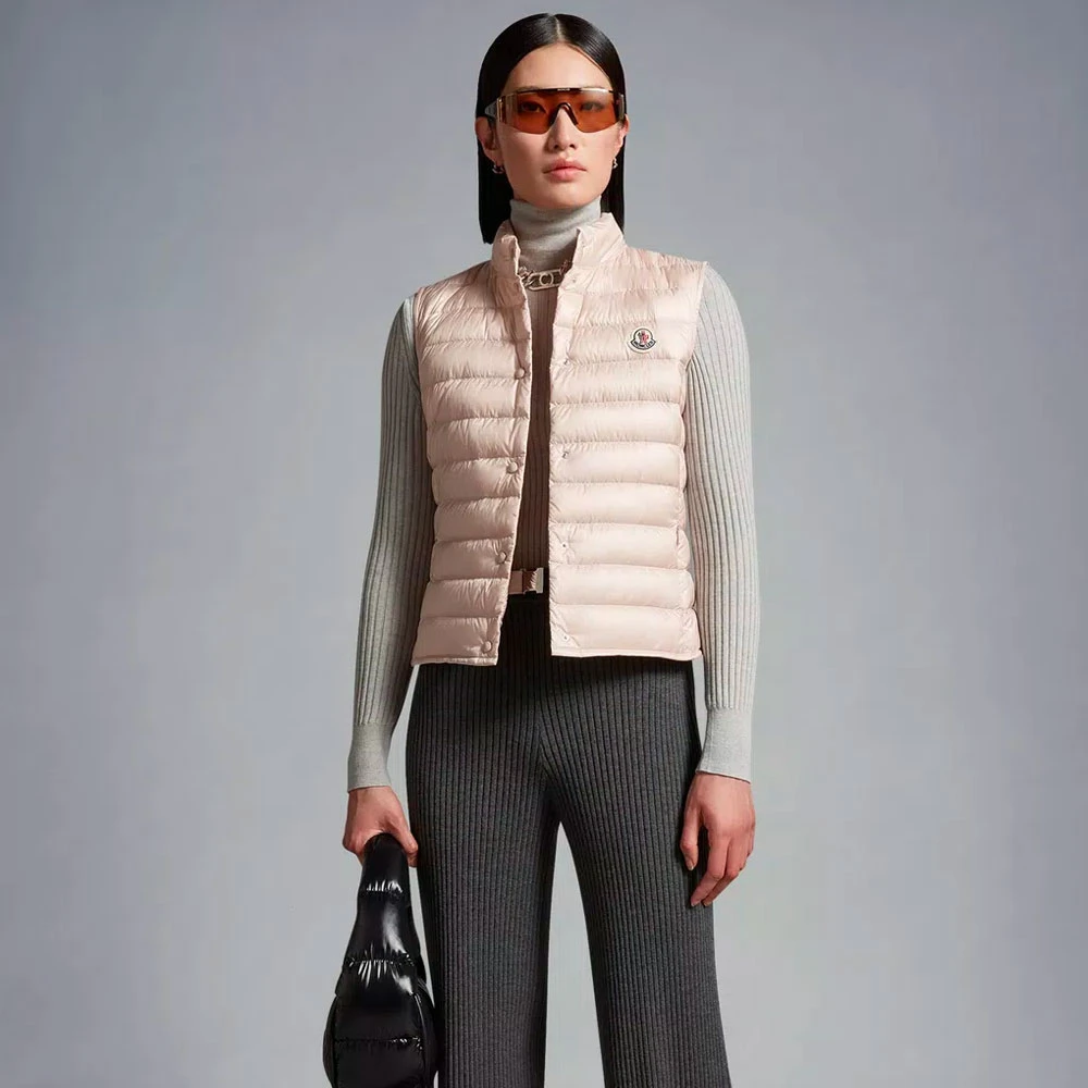 Moncler Liane Vest met Dons en Veren Pink Dames