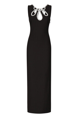 black-ankle-length-dress-with-rhinestone-detailing