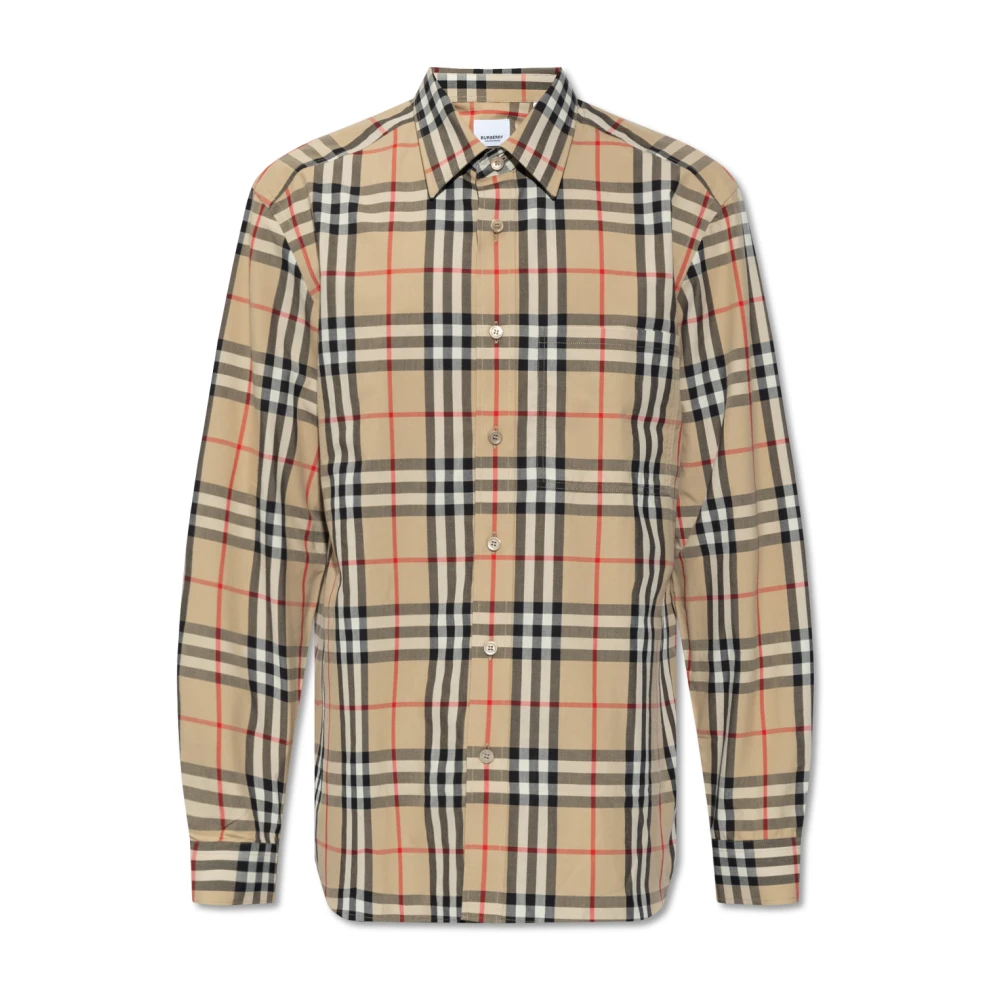 Burberry Overhemd met Nova Check-patroon Beige Heren