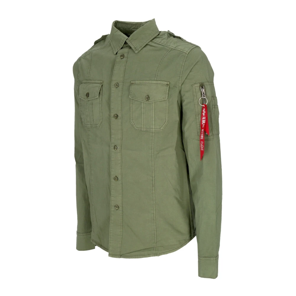 alpha industries Sage Green Lange Mouwen Shirt Green Heren