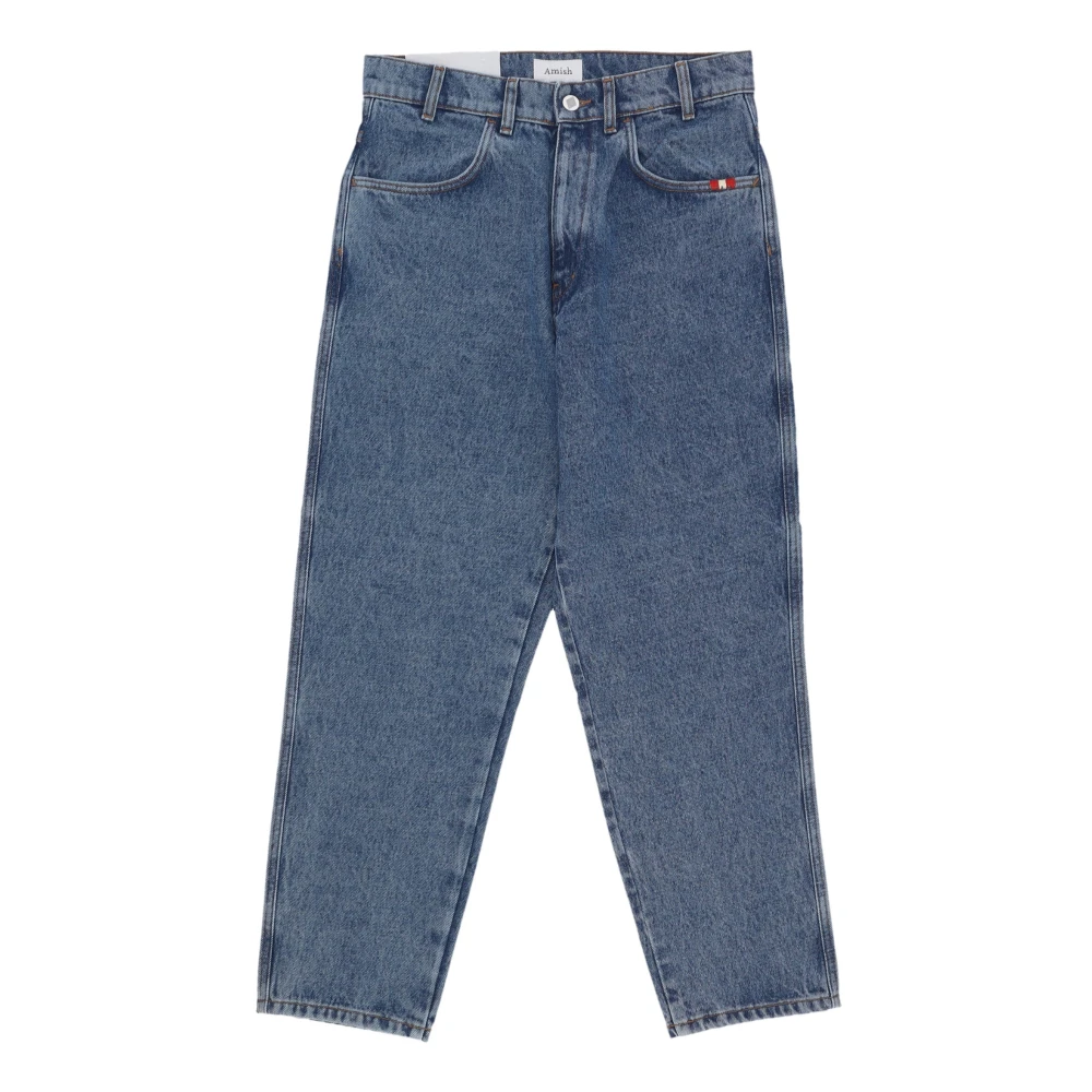 Amish Men's Blue Straight Fit Jeans, W28, Denim Jeans With Zip Closure