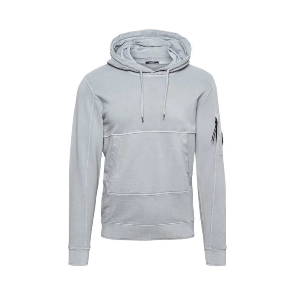 C.P. Company Geverfde katoenen fleece hoodie Gray Heren