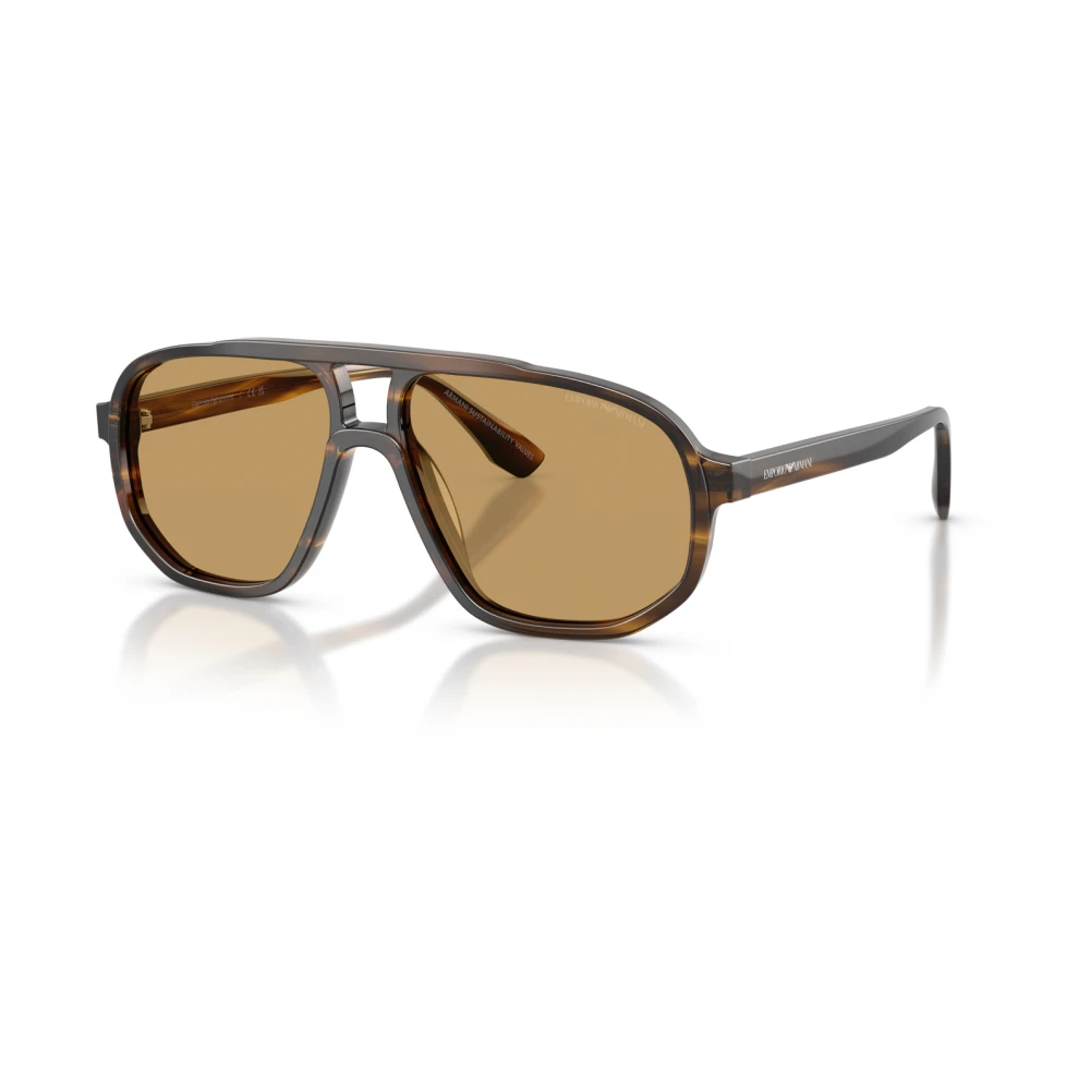 Emporio Armani Lunettes De Soleil Aviateur Homme Accessoires Brun 57 Mm