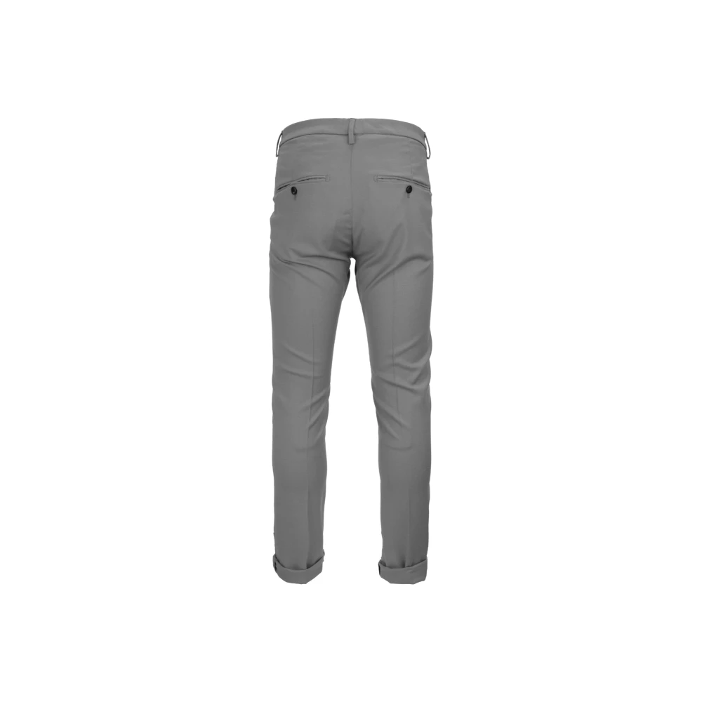 Dondup Heren wollen blend broek met knoopsluiting Gray Heren