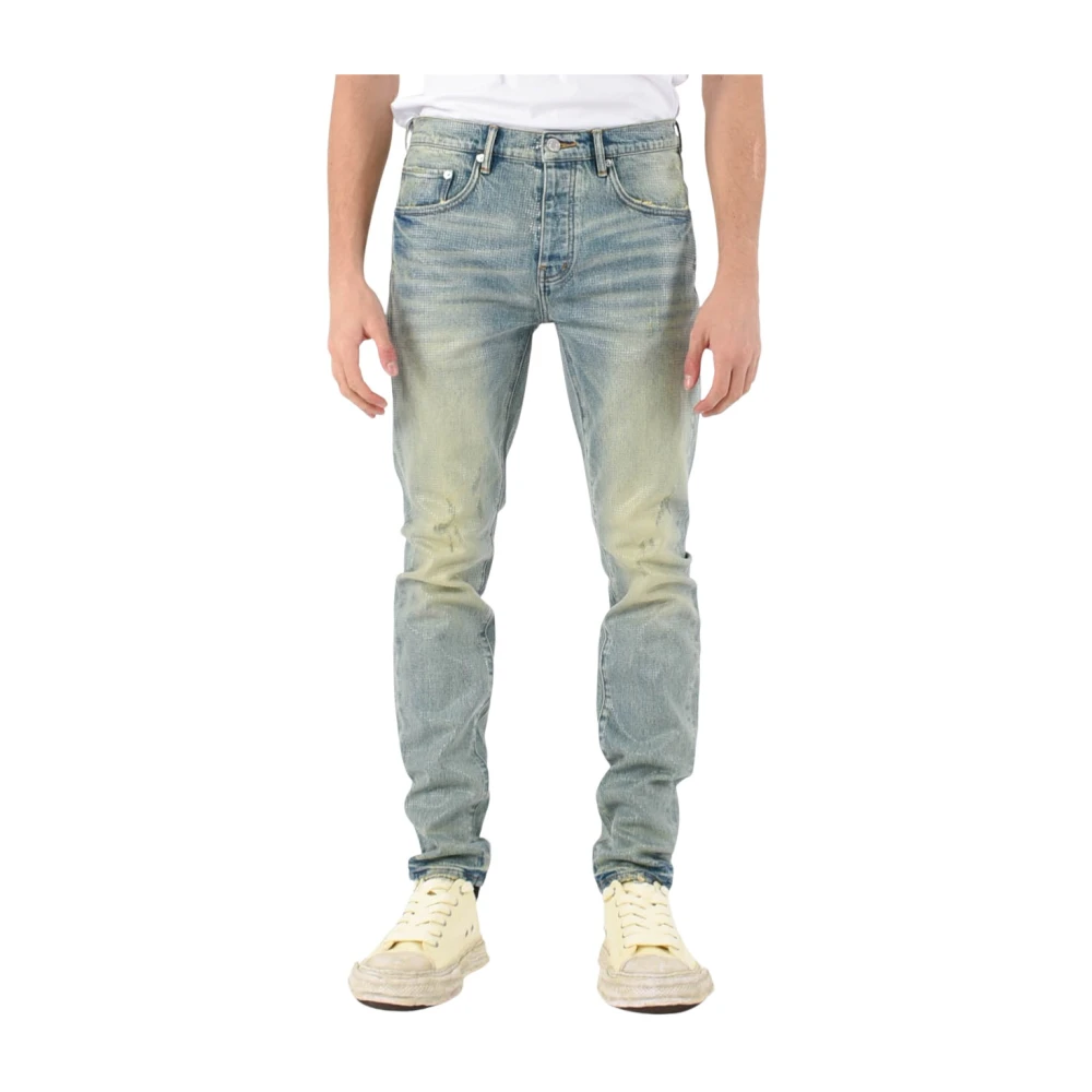 Purple Brand Skinny Denim Jeans med Kakeltextur Blue, Herr