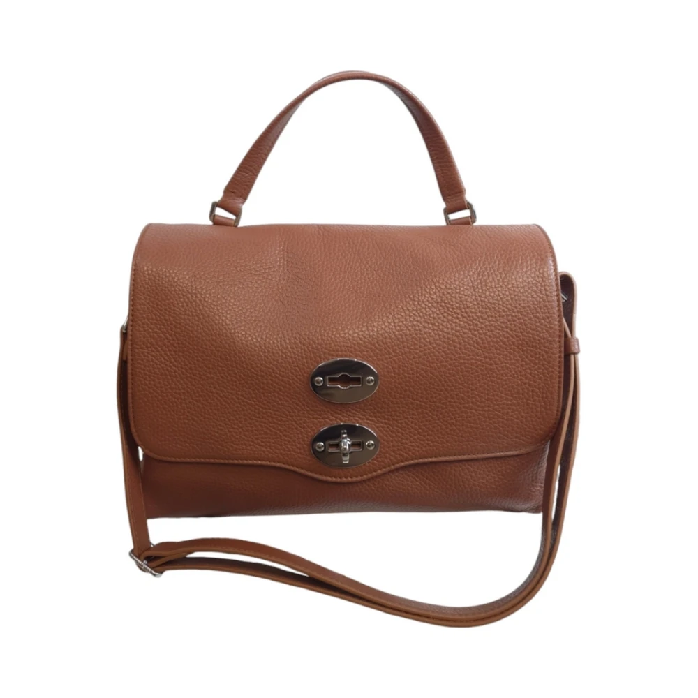 Zanellato Bruin Leren Postina Tas Brown Dames