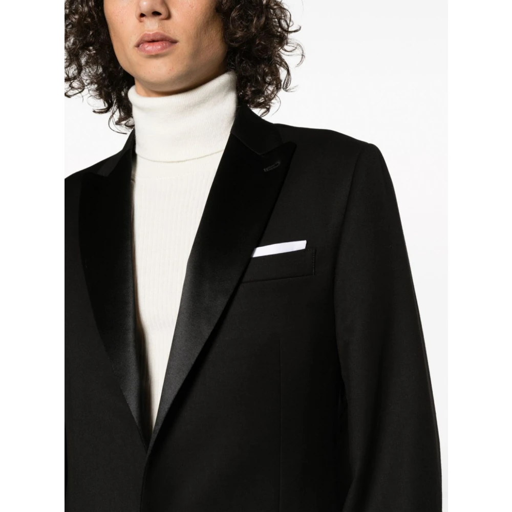 Daniele Alessandrini Zwarte Blazer Buitenkleding Aw24 Black Heren
