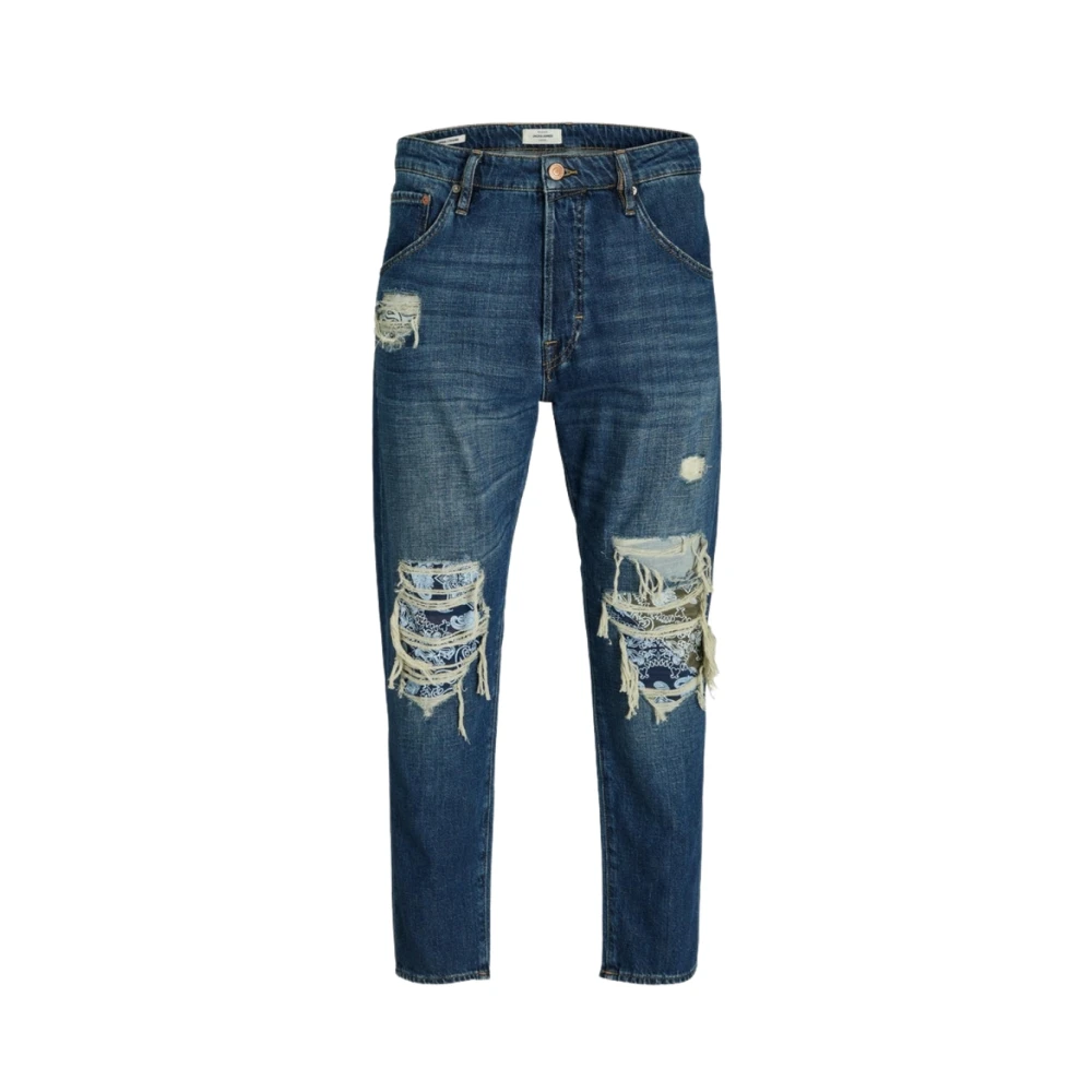 Jack & Jones Men's Blue High-Waisted Denim Jeans - Slim Fit Jeans - W33 L30 - Jeans